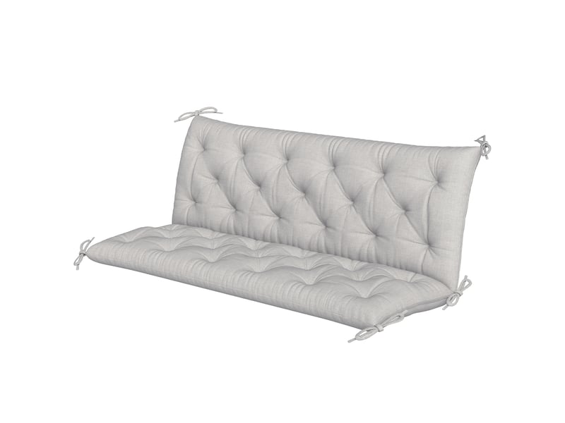  Coussin de banc 3 places avec attaches polyester gris clair 150x98x8 cm  - Conforama B