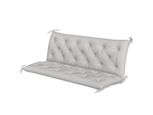 Coussin de banc 3 places avec attaches polyester gris clair 150x98x8 cm