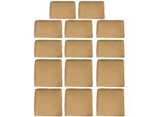 Lot de 14 housses de rechange coussins salon de jardin - 6 housses coussin d'assise, 8 housses coussin dossier marron