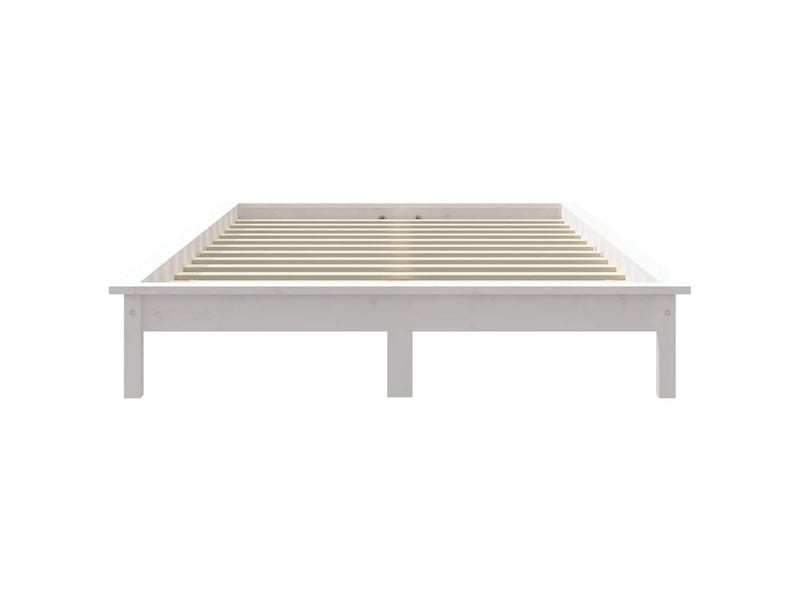  Lit double- lit adulte -  cadre de lit sans matelas blanc bois de pin massif  - Conforama D
