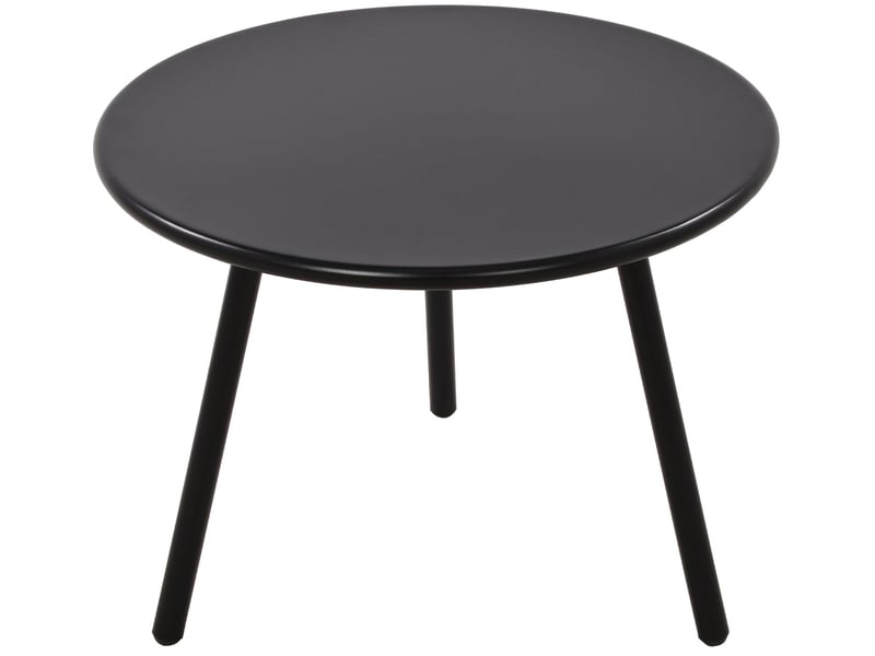 Table basse ronde intérieur extérieur en polypropylène couleur noir – ø 60 cm résistante aux intempéries 10_0009228  - Conforama A