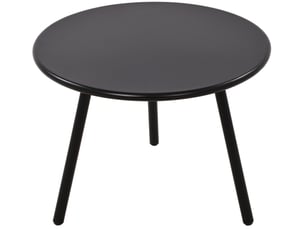 Table basse ronde intérieur extérieur en polypropylène couleur noir – ø 60 cm résistante aux intempéries 10_0009228
