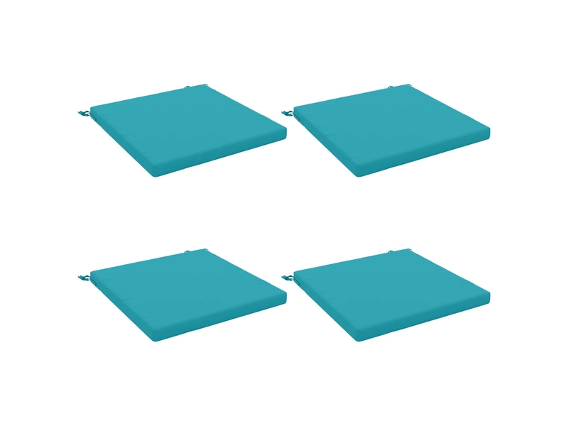 Lot de 4 coussins de siège, coussins d'assise soest 100 % polyester turquoise cf60598 - Conforama A