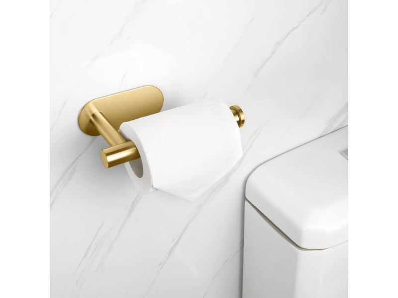 Porte-papier toilette mural en acier inoxydable, 16 cm, 1 unité, doré - Conforama E