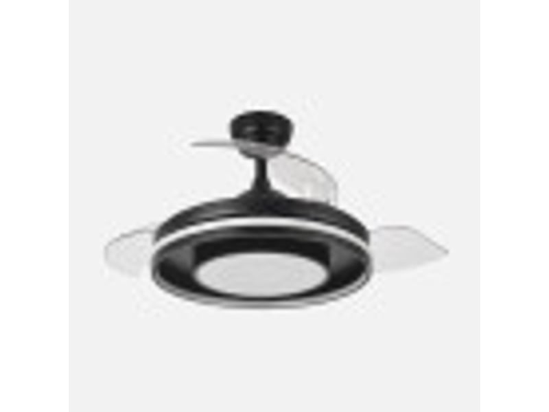 Fabrilamp pitufo plafonnier ventilateur led 57 w, 3990 lm, rgb, moteur dc, 3 pales rétractables, ø 107 cm, noir 242891388 - Conforama B