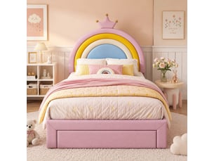 Lit simple 90x200 cm coloris rose