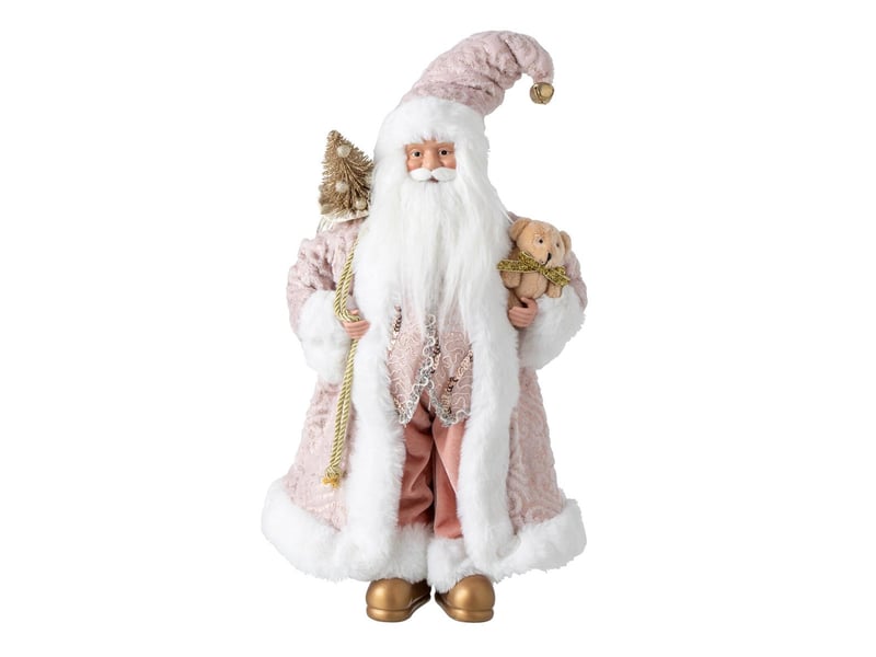 Père noël déco cyriaque 45cm rose  - Conforama A