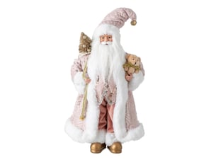 Père noël déco cyriaque 45cm rose