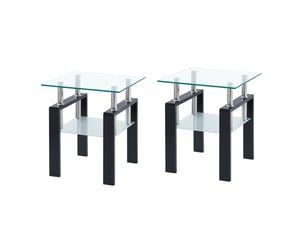 Table basse carré(e) coloris transparent <strong>WISHDOR</strong> <strong></strong> - 45 cmx45 cm