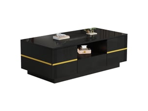 Table basse rectangulaire coloris noir <strong></strong> <strong>Fay Lum</strong> - 50 cmx100 cm