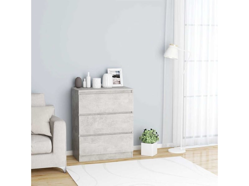  Buffet - bahut - meuble de rangement gris béton 60x35x76 cm bois d'ingénierie  - Conforama B