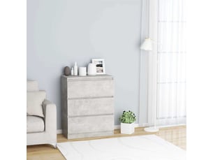 Buffet - bahut - meuble de rangement gris béton 60x35x76 cm bois d'ingénierie