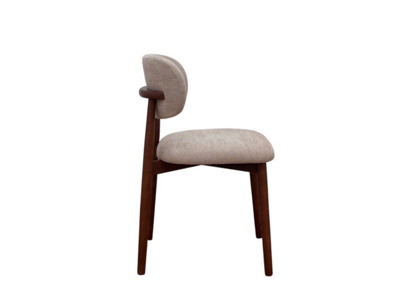  Lot de 4 chaises en bois de chêne noyer rembourrées en beige  - Conforama E