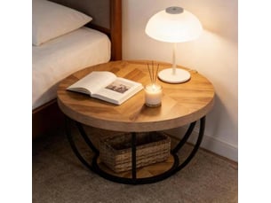 Table basse rond(e) coloris bois clair <strong>MIVRAY </strong> <strong></strong> - 80 cmx80 cm