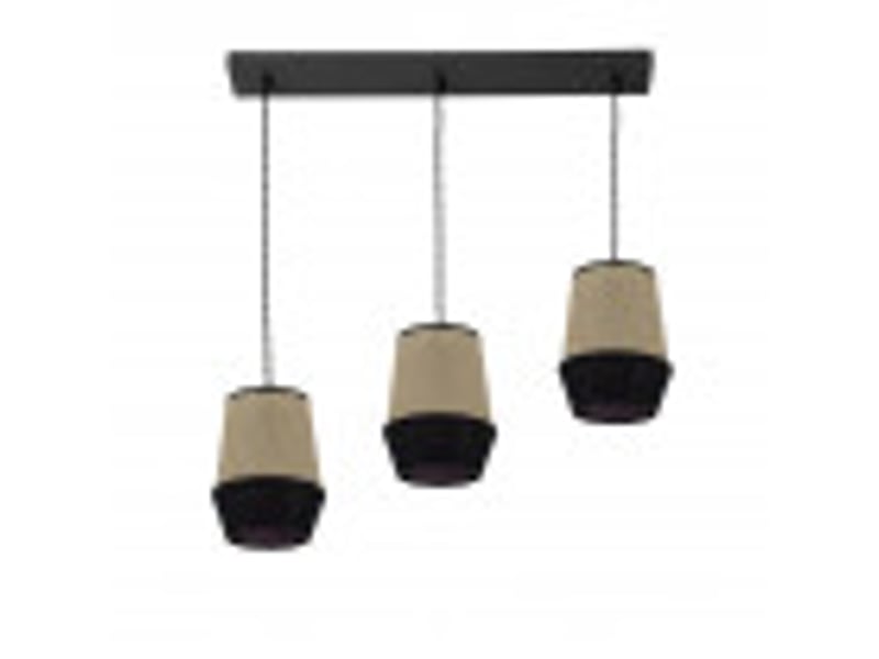  Rampe de plafond fabrilamp campana jutenoir 3 x e27 hauteur réglable 45-115 cm 66x12 cm 173993109 - Conforama B
