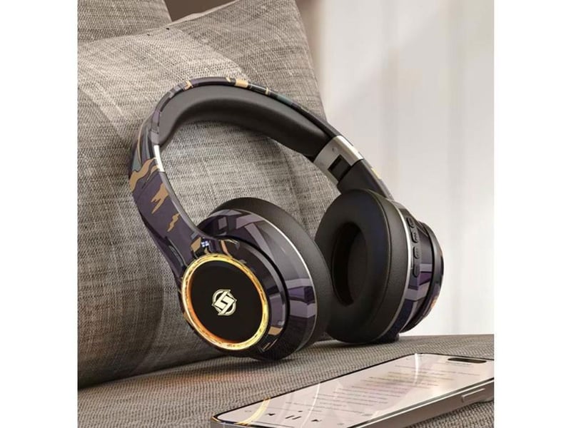  Casque bluetooth evozen sur-oreille pliable graffiti avec led rgb micro 404400_AAANT65322_6_DROPFR - Conforama B
