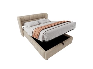 Lit coffre 140x200 cm   IKSETERA TRADING LTD coloris beige
