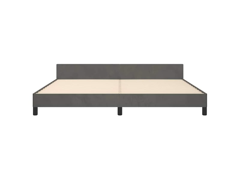  Lit double- lit adulte -  cadre de lit sans matelas gris foncé 200x200 cm velours  - Conforama D