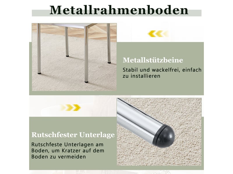 Chaises de salle à manger lot de 4 à dossier ergonomique - pieds en métal, pu blanc argenté, h 93 cm - Conforama E