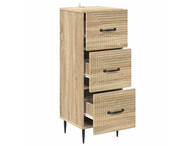Armoire de rangement bureau, armoire à tiroirs chêne sonoma 33 x 34,5 x 89,5 cm - Conforama E