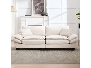 Canapé-lit - truxen8 - velours beige - siège ultra-profond - construction robuste