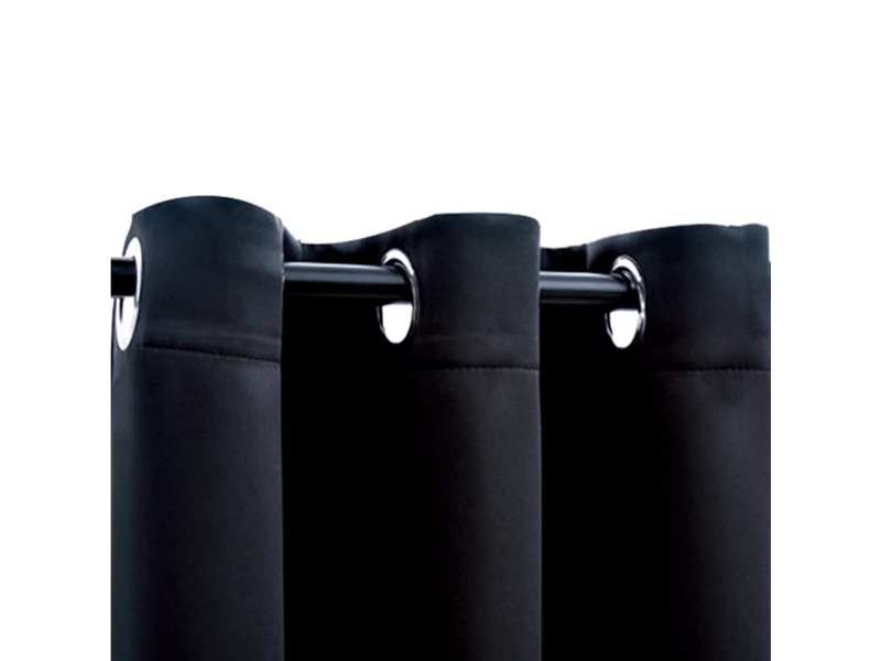  Lot de 2 rideaux occultants, rideaux black-out avec anneaux 2 pièces noir 97x213 cm tissu cf44833  - Conforama A