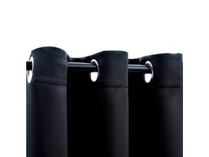 Lot de 2 rideaux occultants, rideaux black-out avec anneaux 2 pièces noir 97x213 cm tissu cf44833