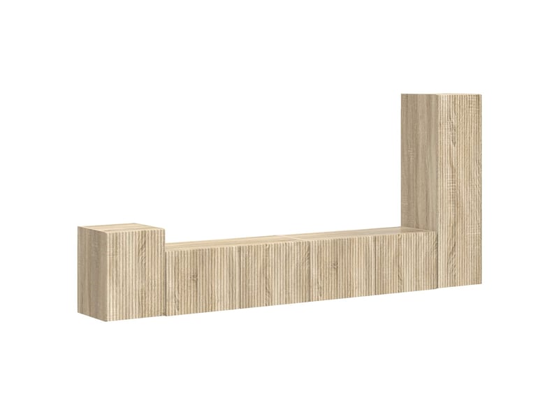  Ensemble meuble tv - banc tv - meuble de rangement 3 pcs chêne sonoma bois d'ingénierie  - Conforama A