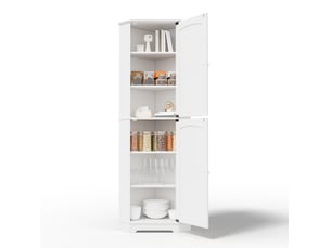 Armoire d'angle 42x42x166 cm 2 portes et tablettes réglables mdf blanc