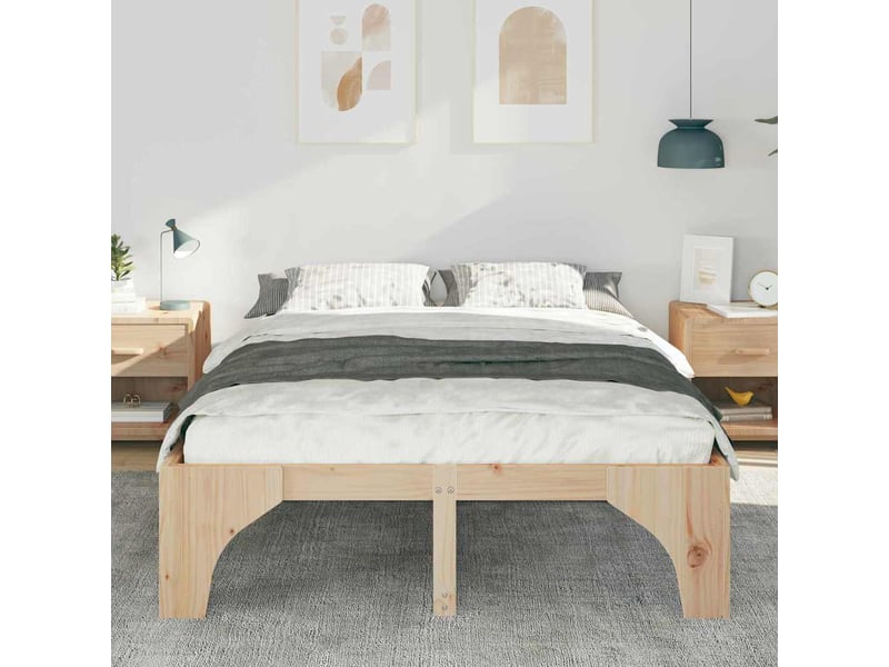 Lit double- lit adulte - cadre de lit marron 160 x 200 cm pin massif - Conforama B