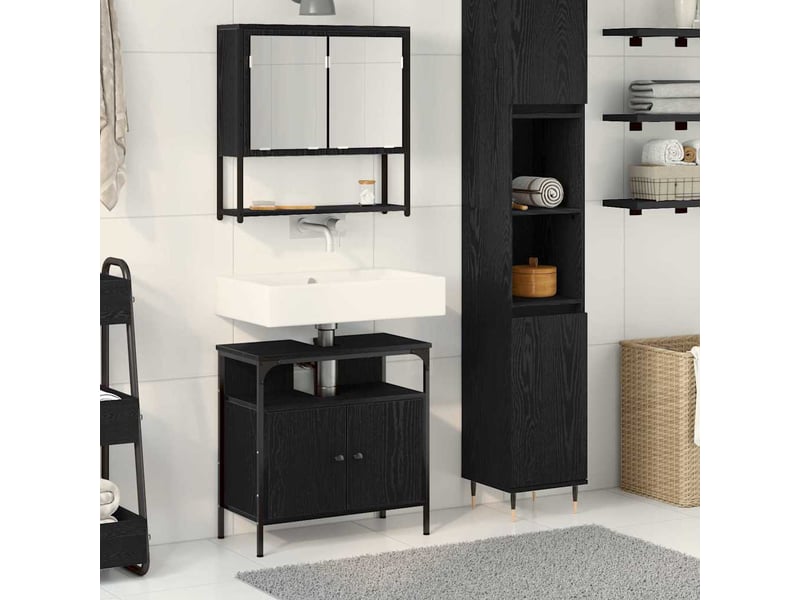 Ensemble de mobilier de salle de bain 2 pièces noir cf64237 - Conforama B