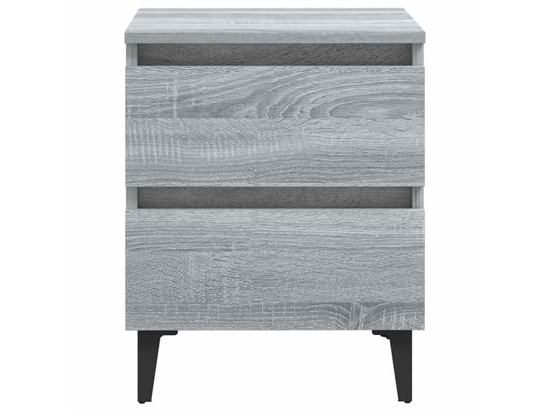  Lot de 2 tables de chevet - cabinet de chevet - table de nuit pieds en métal sonoma gris 40x35x50 cm  - Conforama B