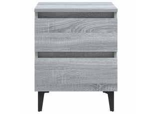 Lot de 2 tables de chevet - cabinet de chevet - table de nuit pieds en métal sonoma gris 40x35x50 cm