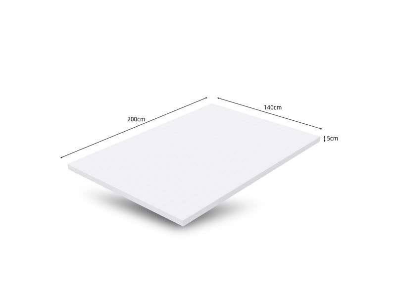  Matelas 140x200 cm - épaisseur 5 cm, soutien h3, housse lavable, fermeture zippée, cœur en mousse de polyuréthane qx, certifié oeko-tex, blanc Luxe haut de gamme - Conforama C