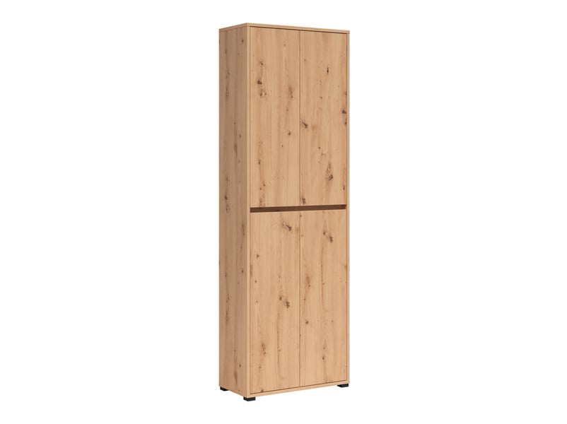  Armoire meuble à chaussures 4 portes coloris chêne artisan - longueur 70 x profondeur 34 x hauteur 210 cm  - Conforama A
