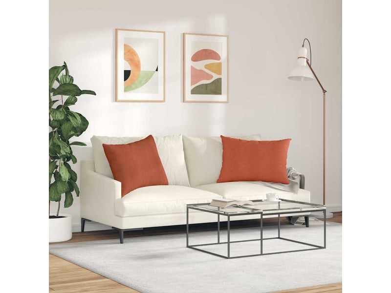  Lot de 2 coussins de canapé, coussins décoratifs rouge orange 70 x 50 cm cf59164  - Conforama D