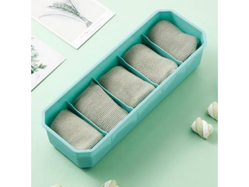  Boîte de rangement en plastique pour chaussettes, organiseur de tri de sous-vêtements empilable à plusieurs compartiments pour  - Conforama B