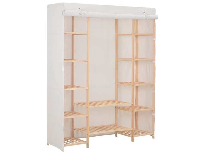  Garde-robe chambre, armoire de rangement blanc 135x40x170 cm tissu  - Conforama B