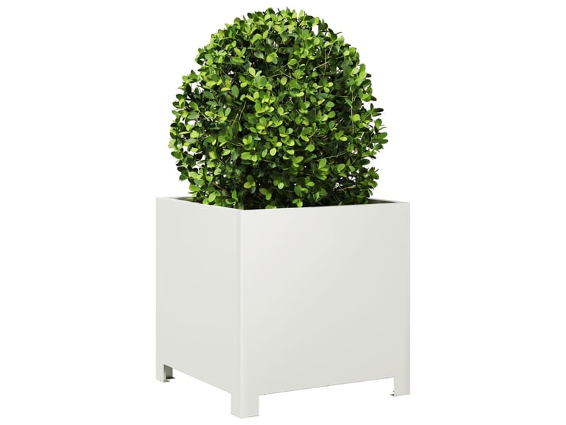  Jardinière - bac à fleurs blanc 40x40x40 cm acier  - Conforama C