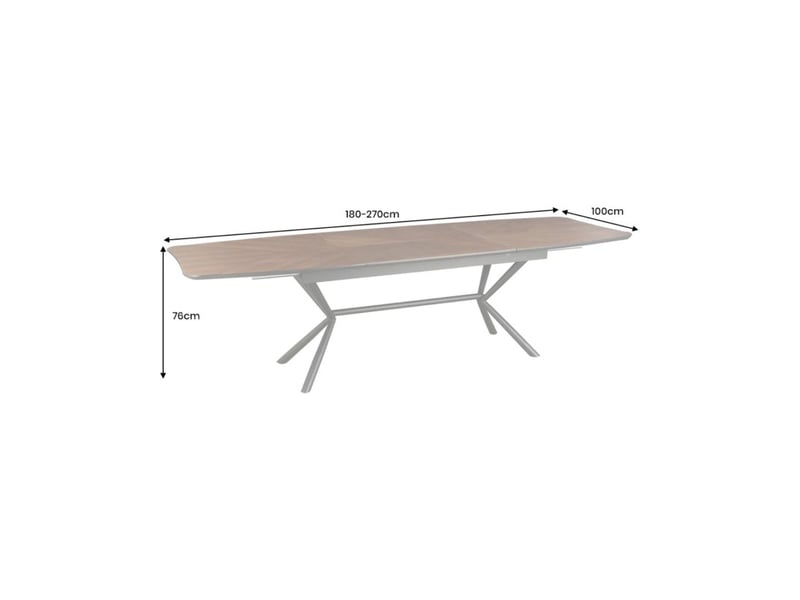  Table de salle à manger grani – mdf placage noyer et métal – 180-270 cm – extensible  - Conforama C