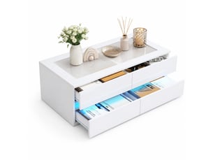 Table basse rectangulaire coloris blanc LPOSPI - 50 cmx100 cm
