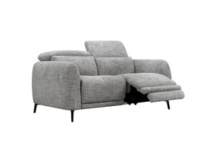 Canapé relax motorisé 2 pl en tissu chiné gris taupe – june