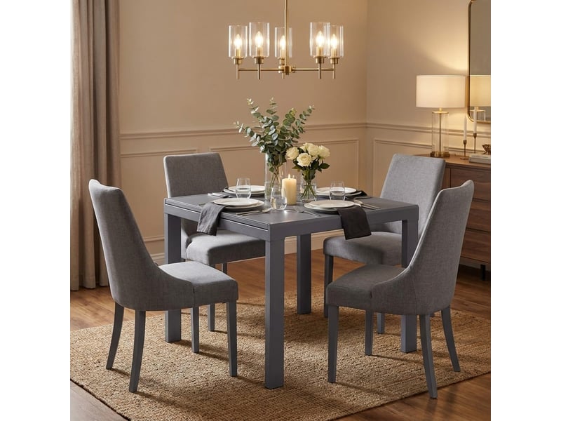  Table extensible en verre trempé 90163,5x90 bryant - gris  - Conforama B