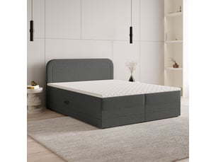 Lit avec rangement 180x200 cm <strong>MASSENO</strong>  <strong></strong> coloris gris