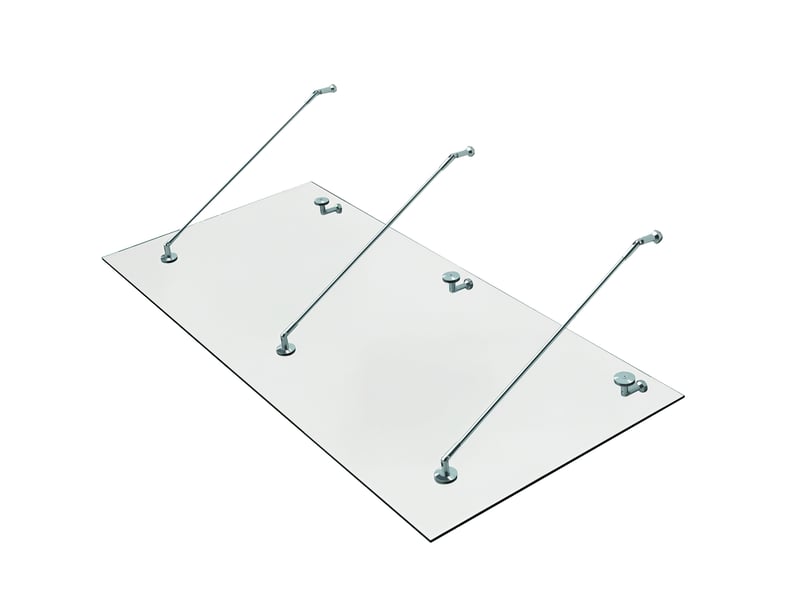  Auvent en verre, marquise de porte, verre trempé (esg), acier inoxydable, verre clair, 200 x 90 cm  - Conforama A