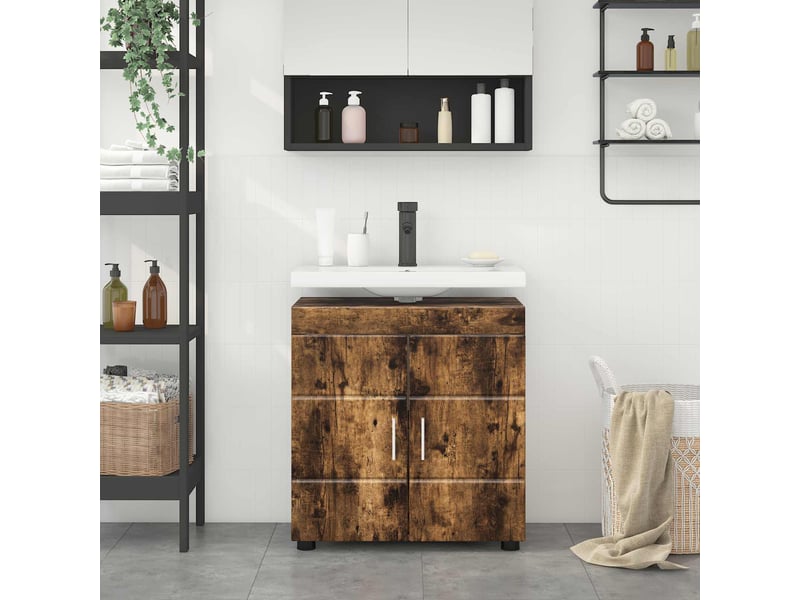 Ensemble d'armoire de salle de bain tulum chêne fumé cf62978 - Conforama D