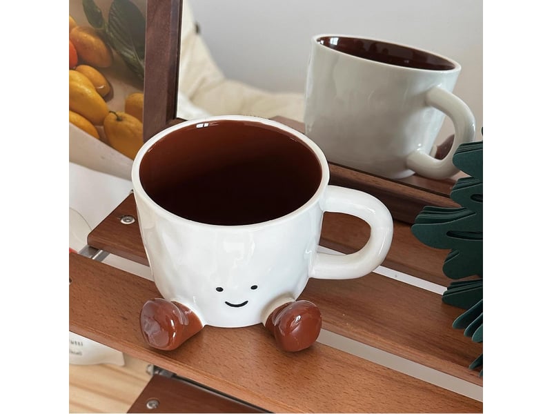 Mug en céramique avec pieds, marron, 300 à 400 ml  - Conforama B