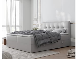 Lit coffre 160x200 cm <strong>IDOHOME</strong>  <strong>RENZO</strong> coloris gris