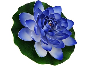 Coussins de lotus artificiels flottants en mousse, fausses fleurs de lotus, plantes décoratives réalistes pour bassin, aquarium, bleu-aquaforge