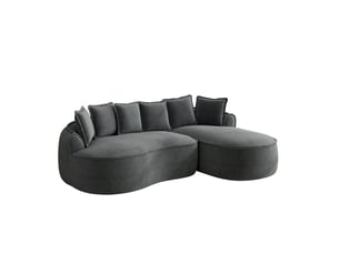 Canapé modulaire d’angle 3 pl 252x164x67 cm, pour salon, sans cadre, canapé comprimé, assise profonde, chenille, gris